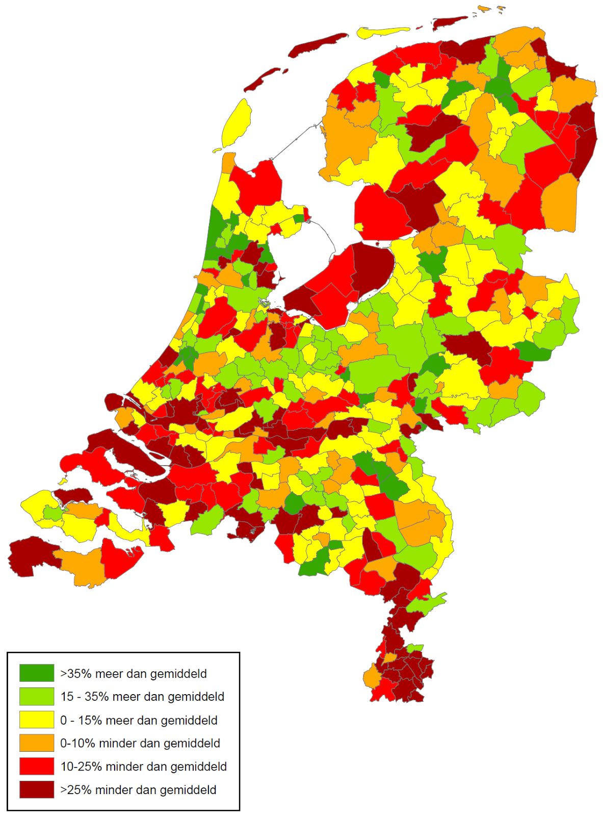 afwijking fietsgebruik tov gemiddeld