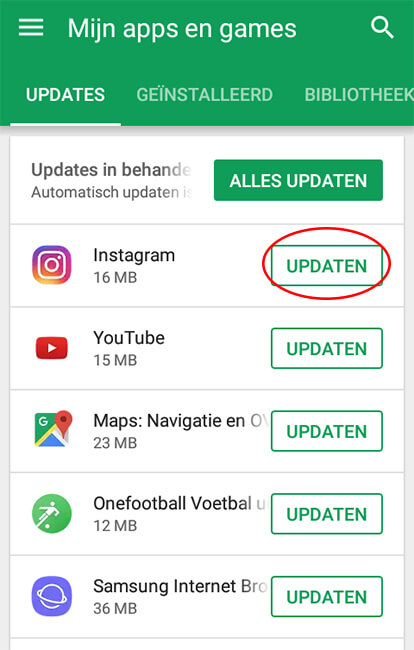 Updaten van de App in Android (3)
