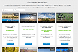 Fietsrouteoverzicht op de website